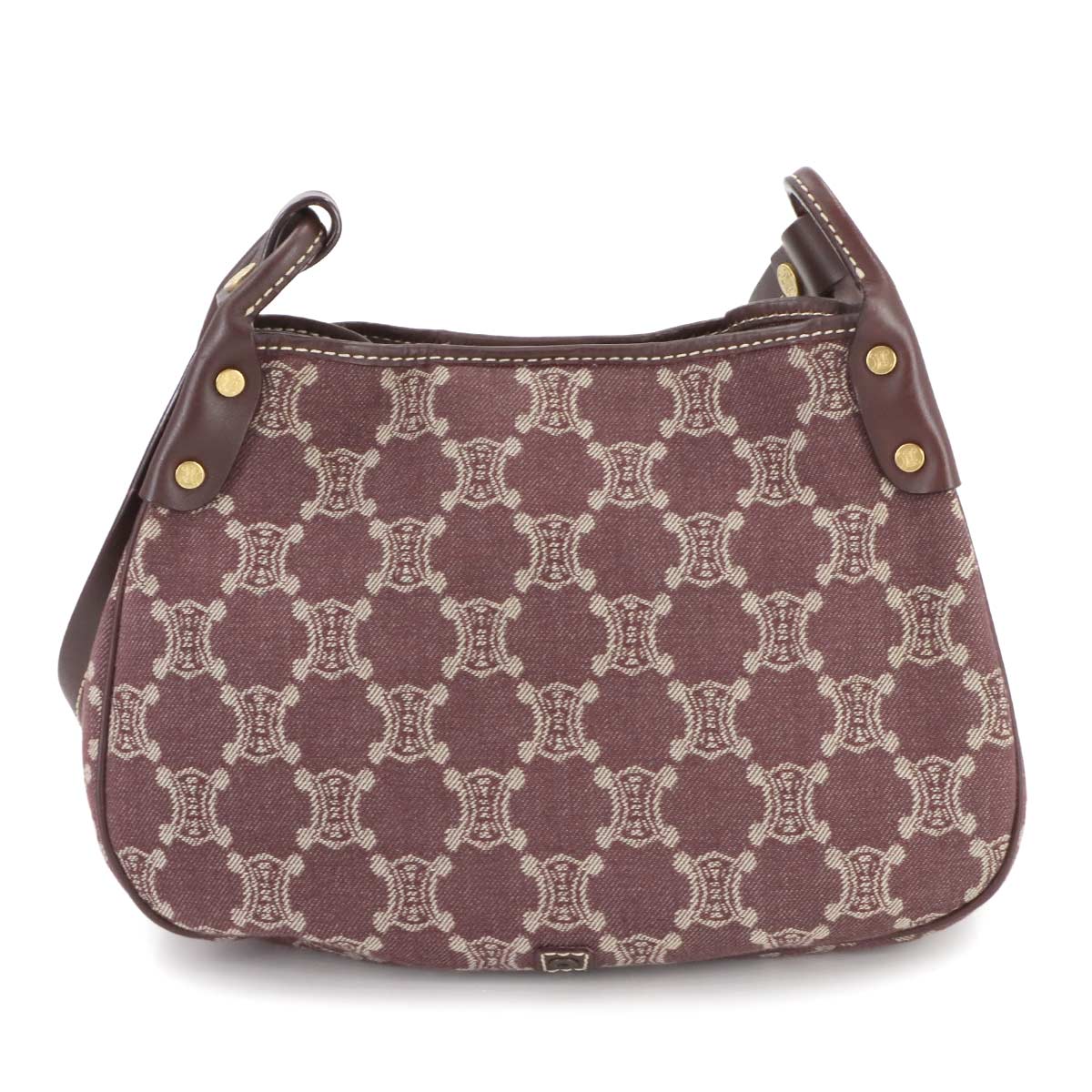 Macadam Shoulder Bag Denim Leather Brown Purse