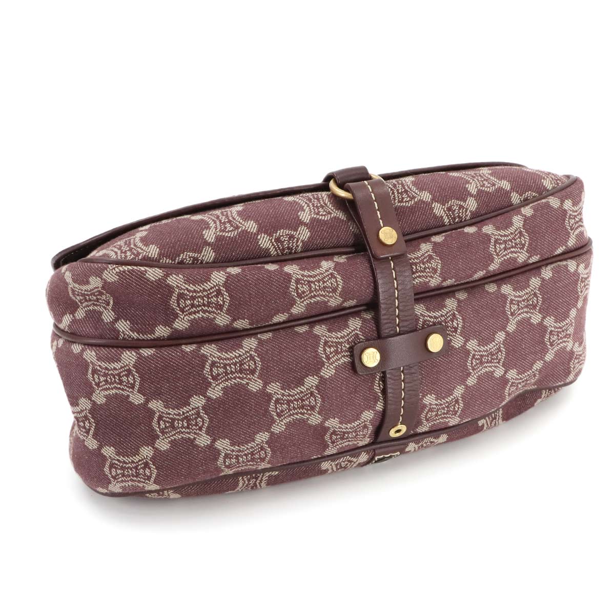 Macadam Shoulder Bag Denim Leather Brown Purse