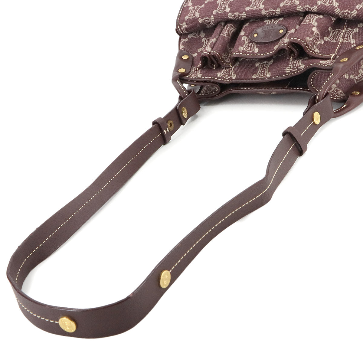 Macadam Shoulder Bag Denim Leather Brown Purse