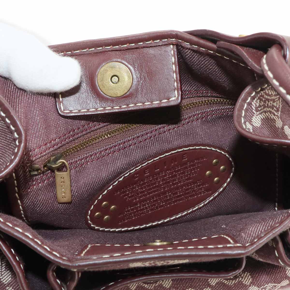 Macadam Shoulder Bag Denim Leather Brown Purse
