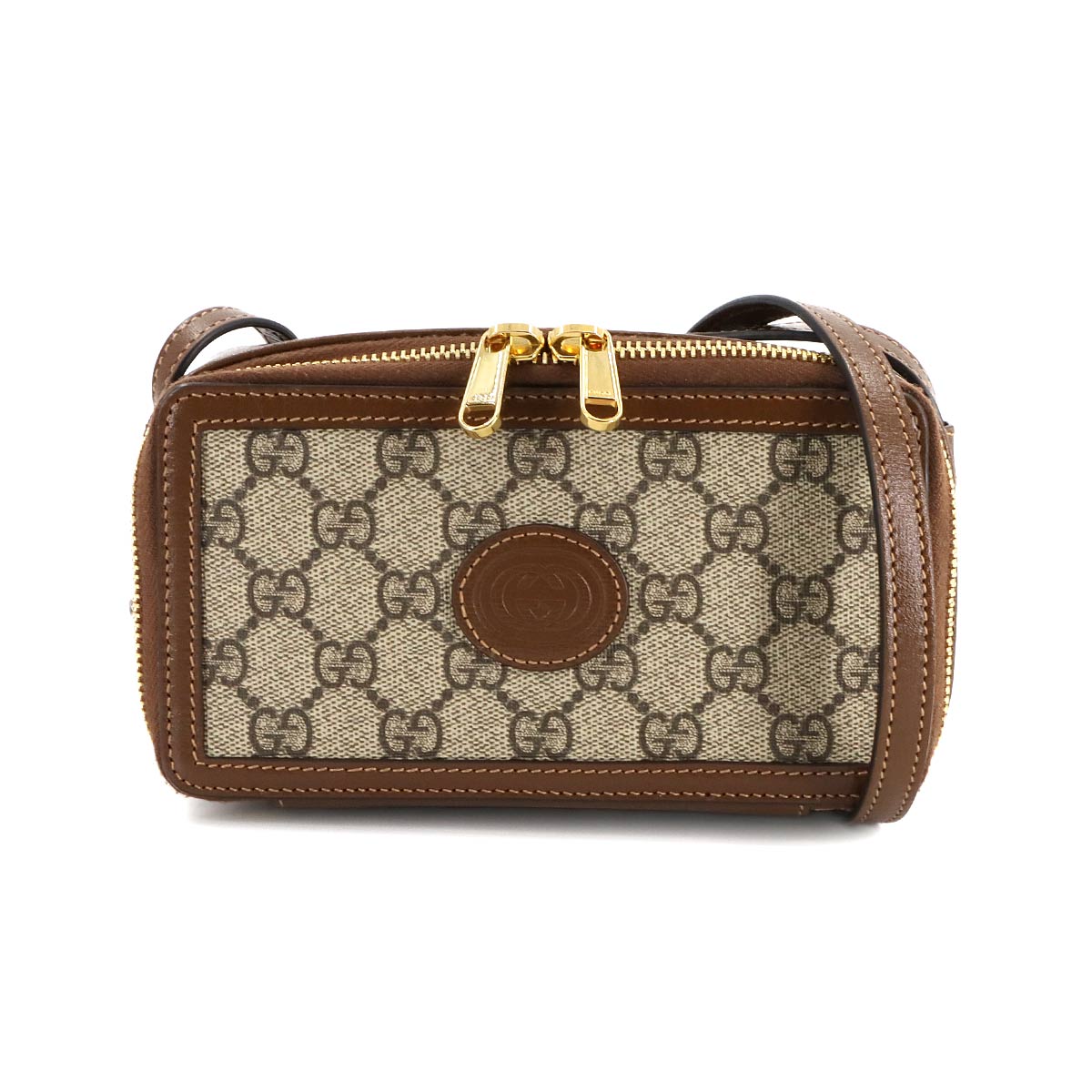 Interlocking G Shoulder Bag GG Supreme canvas Leather 671674