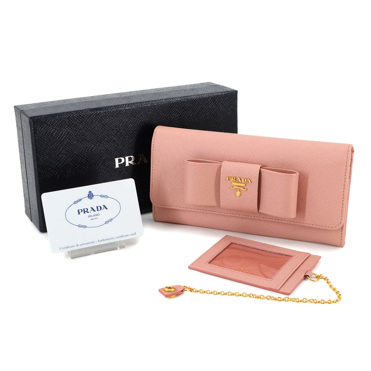 Saffiano Long Wallet Leather Pink 1MH132 Purse Logos