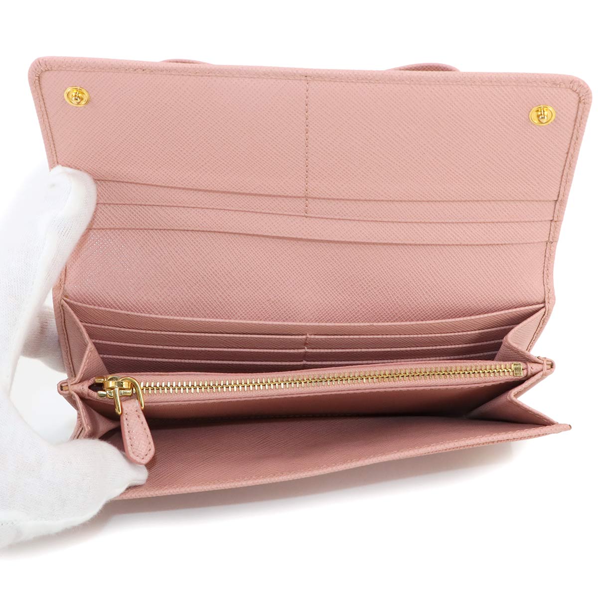 Saffiano Long Wallet Leather Pink 1MH132 Purse Logos