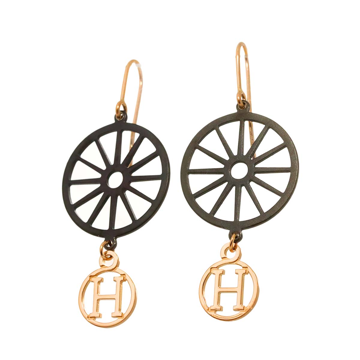 Hook Earrings Pierced 18K PG 750 SV