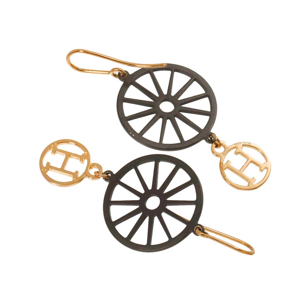 Hook Earrings Pierced 18K PG 750 SV