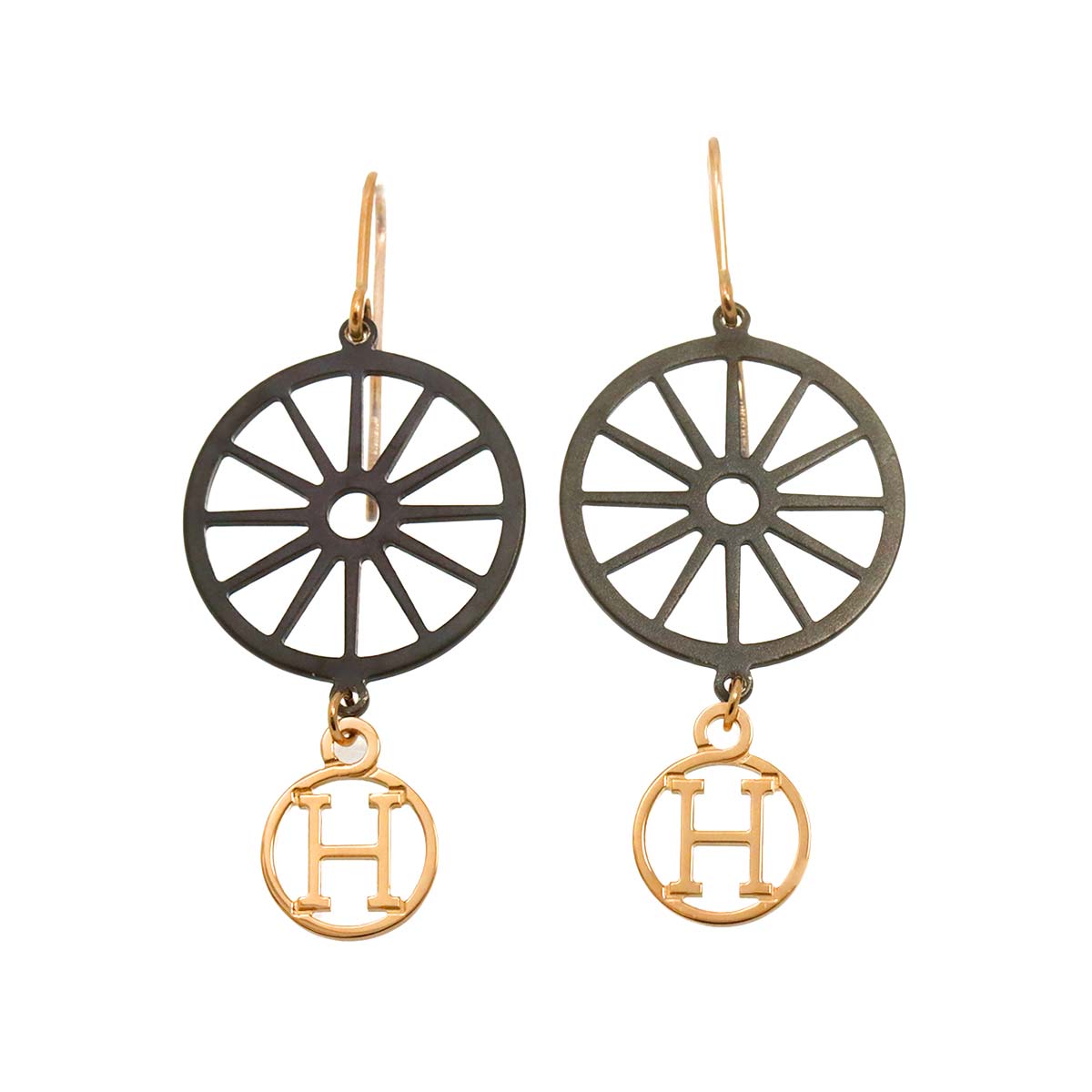 Hook Earrings Pierced 18K PG 750 SV