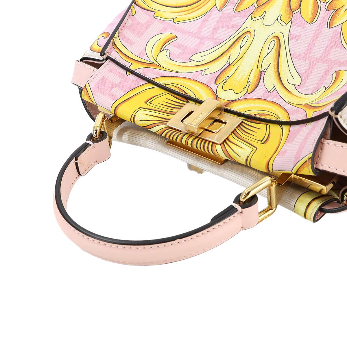 Fendace Peekaboo Hand Shoulder Bag Leather Pink 8BN244