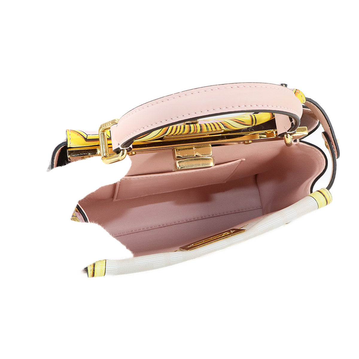 Fendace Peekaboo Hand Shoulder Bag Leather Pink 8BN244