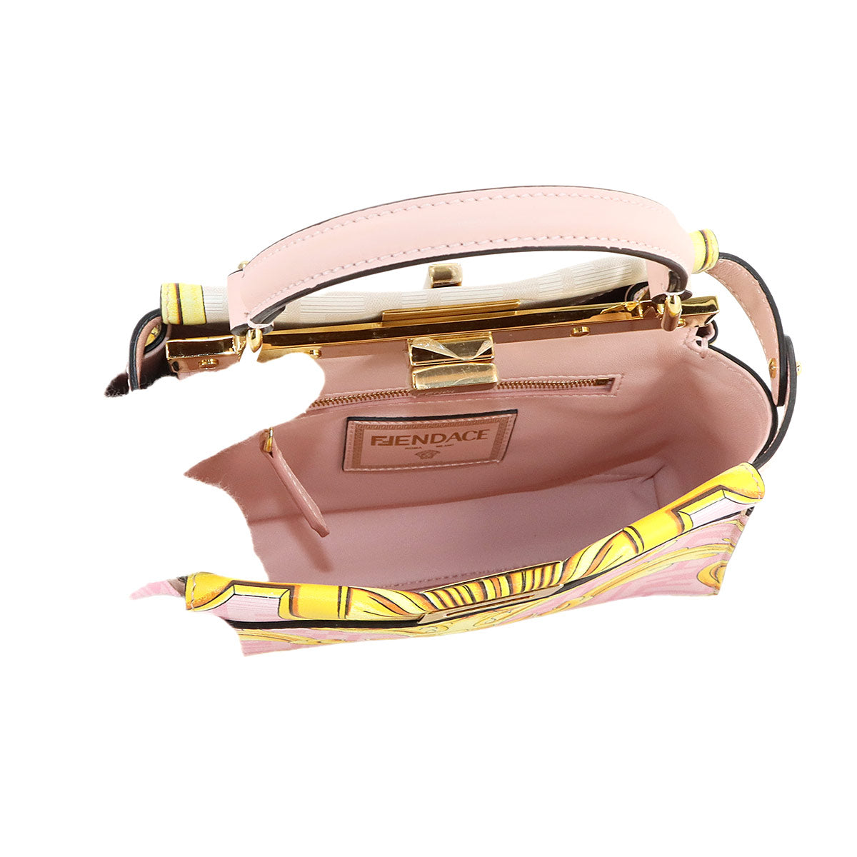 Fendace Peekaboo Hand Shoulder Bag Leather Pink 8BN244