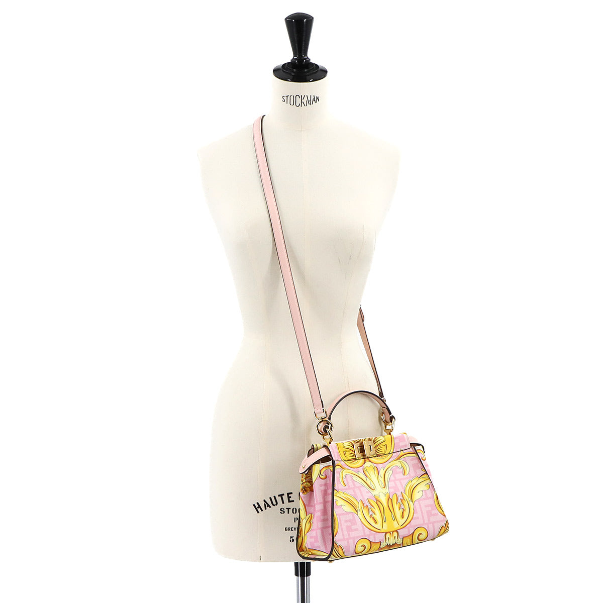 Fendace Peekaboo Hand Shoulder Bag Leather Pink 8BN244