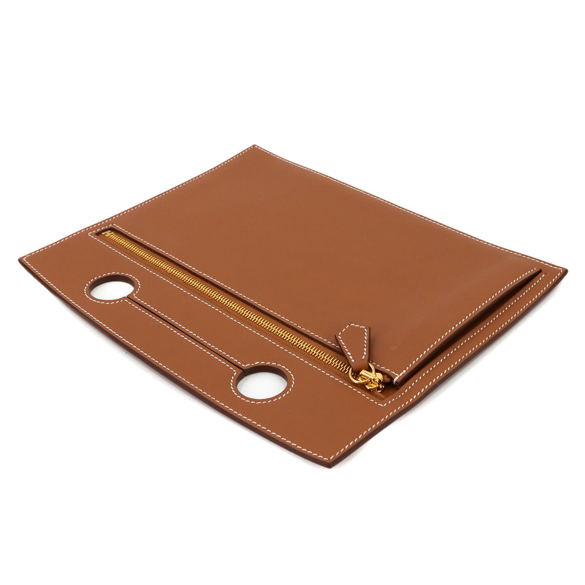 Birkin Backpocket Pouch 25 Veau Swift Gold Brown Purse