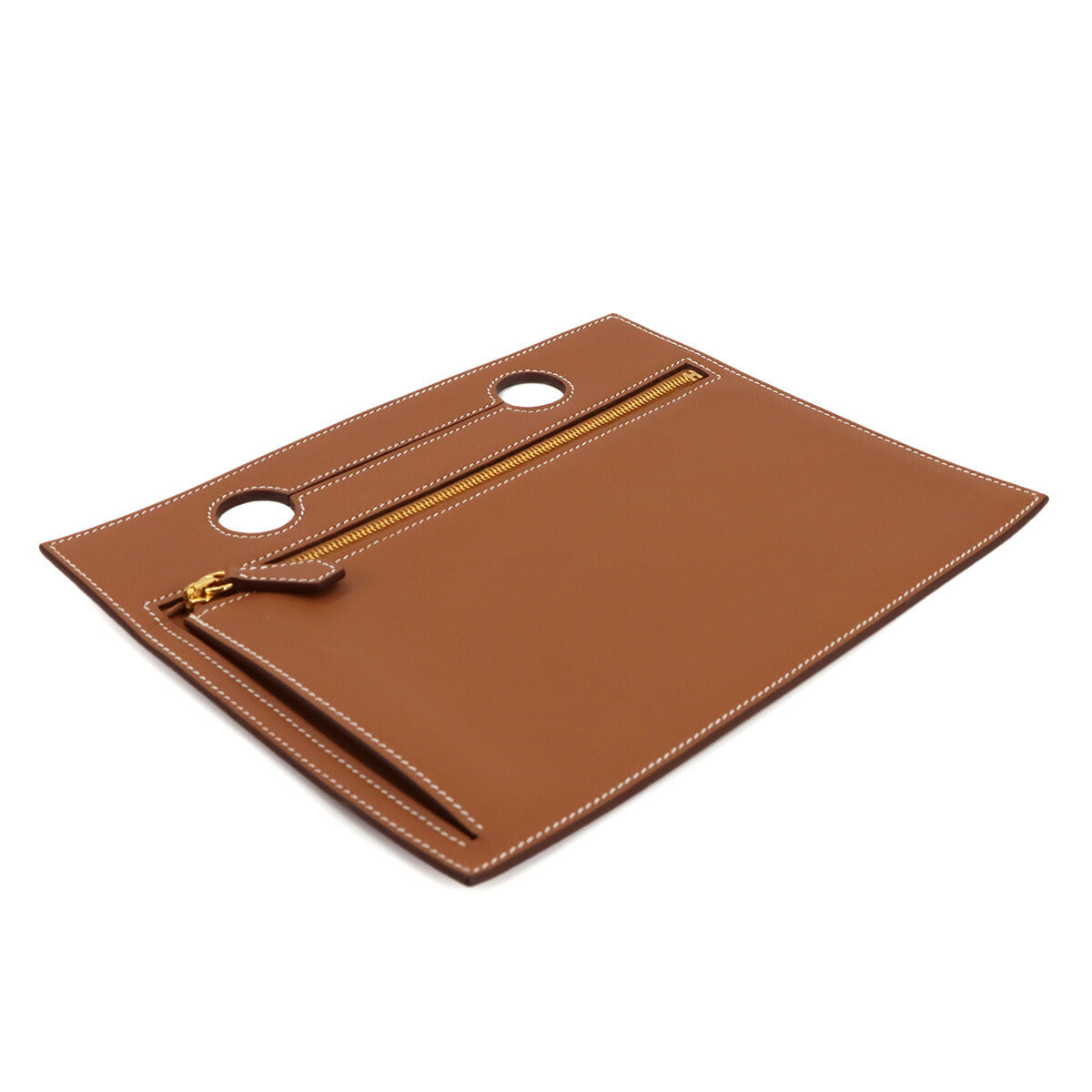 Birkin Backpocket Pouch 25 Veau Swift Gold Brown Purse