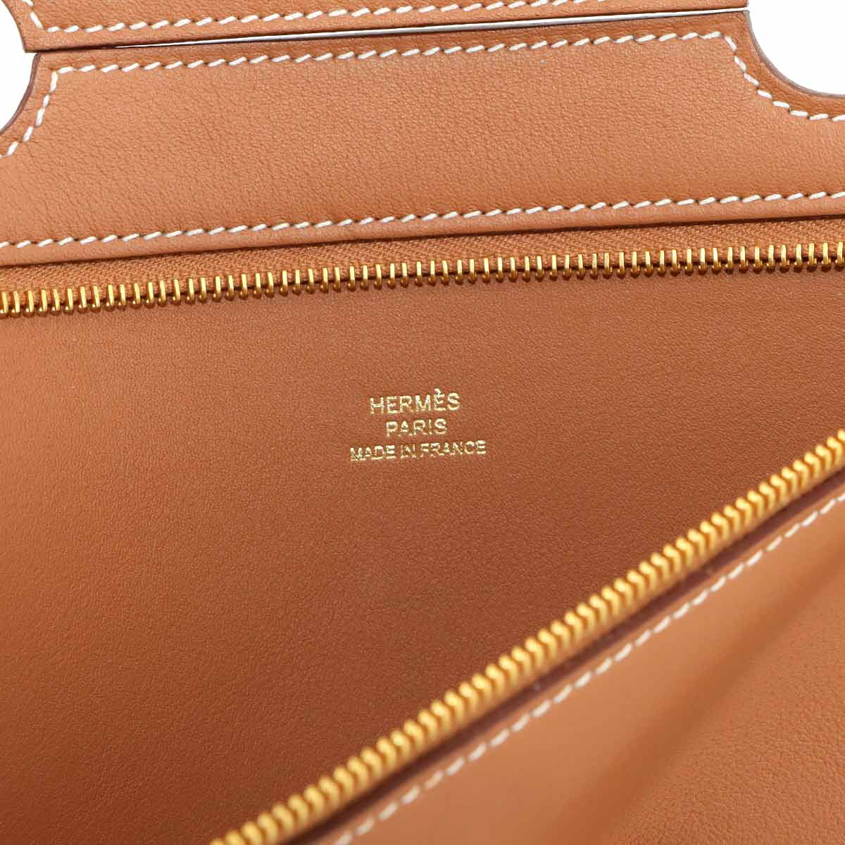 Birkin Backpocket Pouch 25 Veau Swift Gold Brown Purse