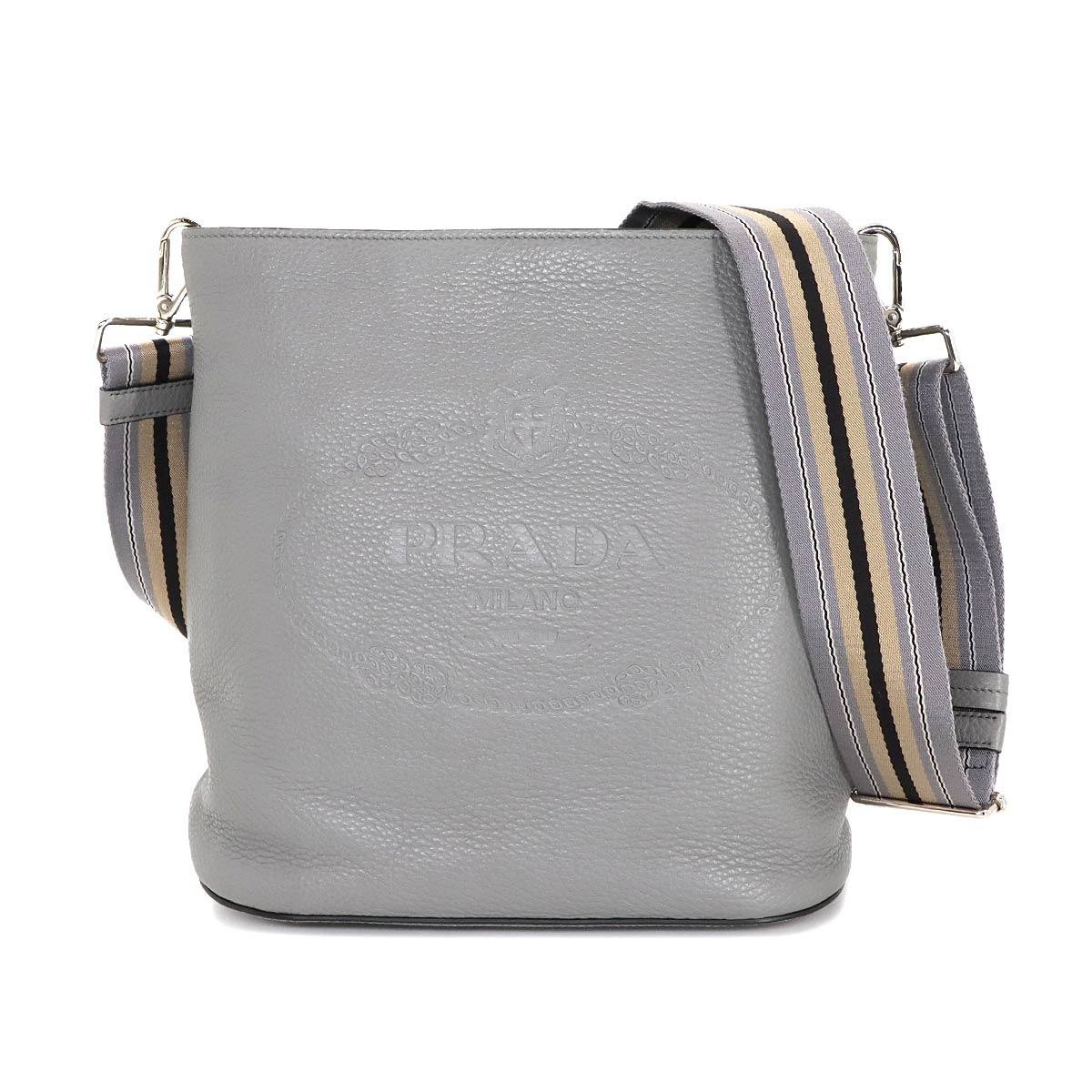 Shoulder Bag Leather Gray 1BE057 Logos Purse