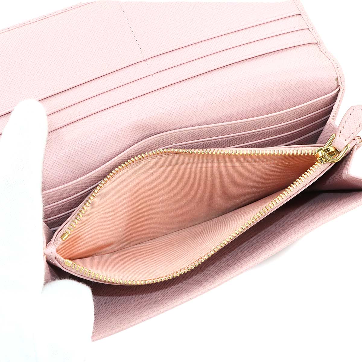 Saffiano Long Wallet Leather Pink 1MH132 Purse Logos