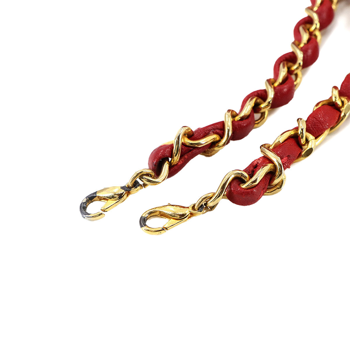 Matelasse 2way Hand Shoulder Bag Leather Red Vintage Purse