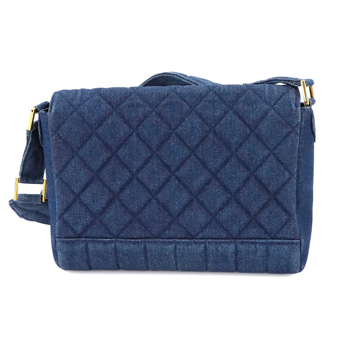 Matelasse Shoulder Bag Denim Blue Vintage