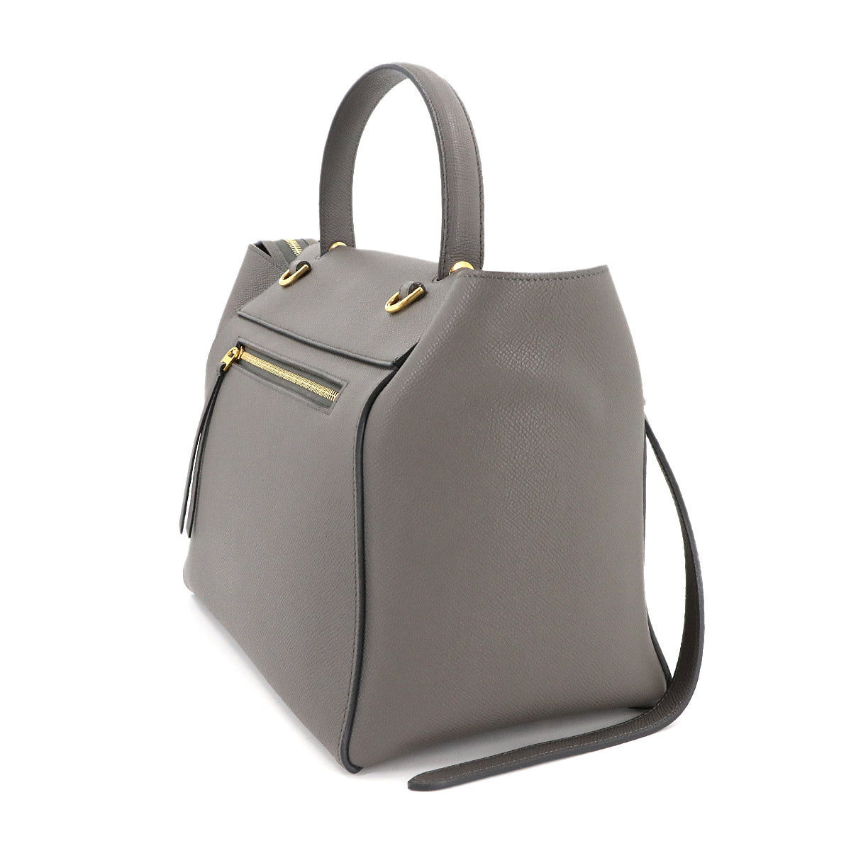 Belt Bag Mini 2way Hand Shoulder Bag Leather Gray 176103 Purse
