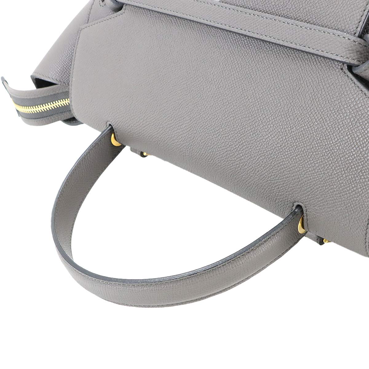 Belt Bag Mini 2way Hand Shoulder Bag Leather Gray 176103 Purse