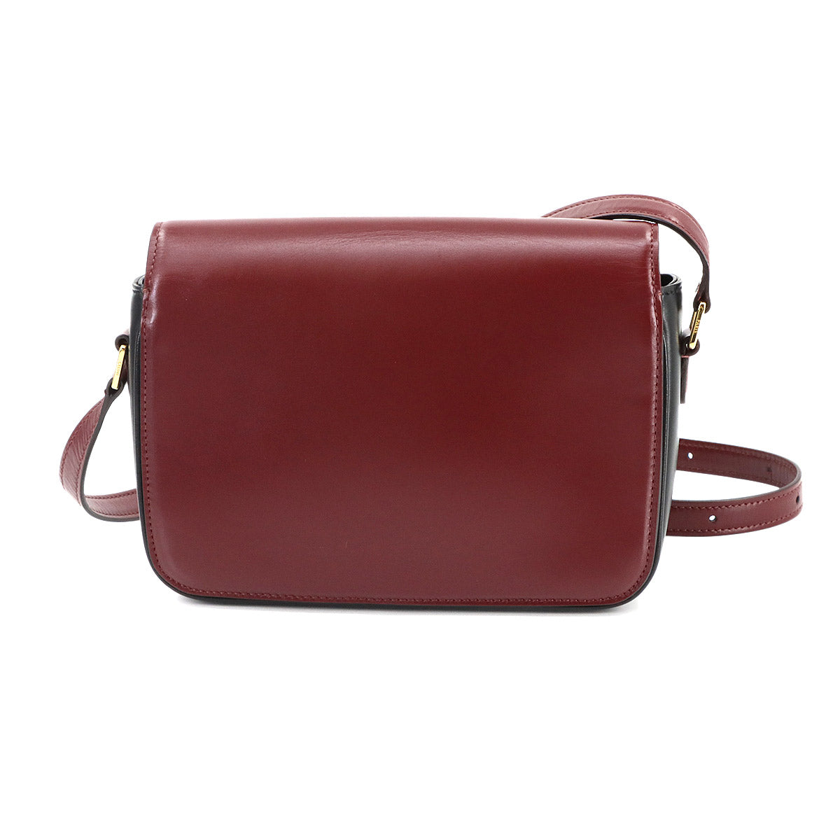 Tassels Shoulder Bag Leather Leather Bordeaux Black