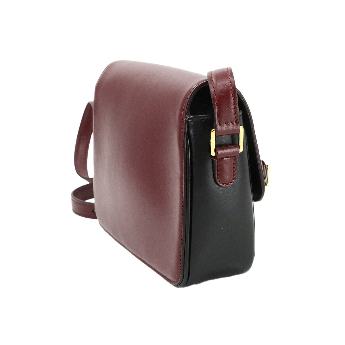 Tassels Shoulder Bag Leather Leather Bordeaux Black