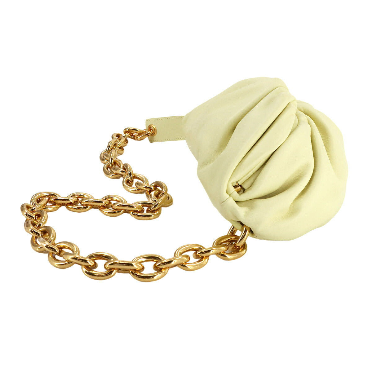 The Chain Pouch Body Bag Leather Yellow 651445 Purse