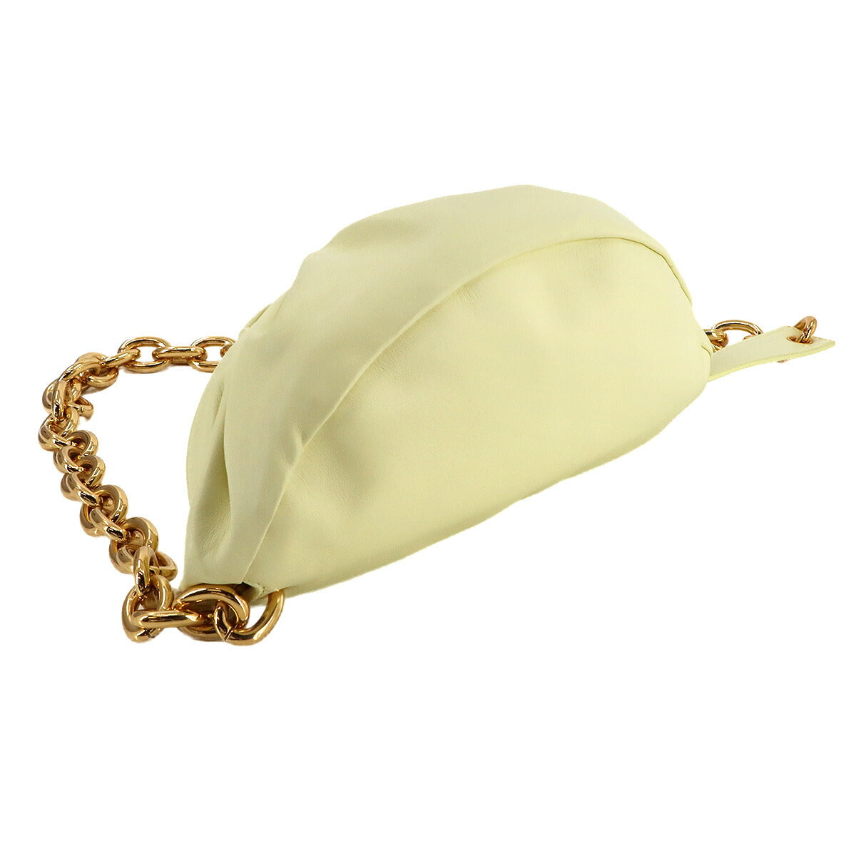 The Chain Pouch Body Bag Leather Yellow 651445 Purse