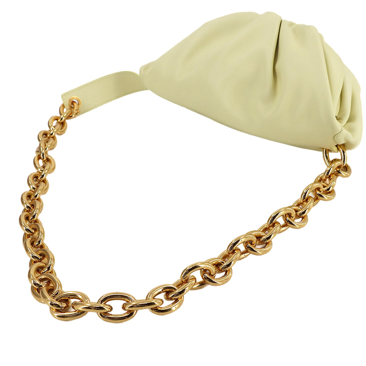 The Chain Pouch Body Bag Leather Yellow 651445 Purse