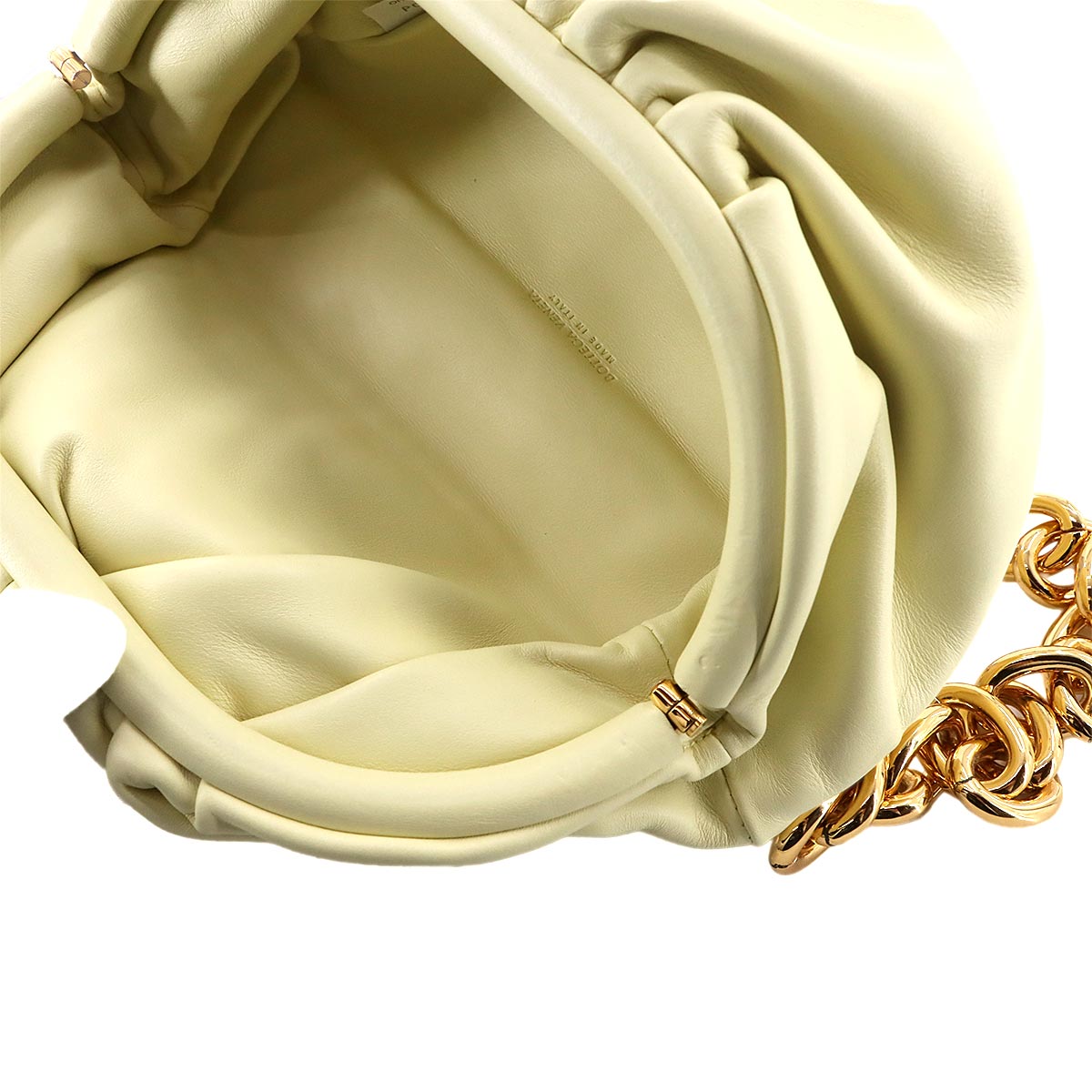 The Chain Pouch Body Bag Leather Yellow 651445 Purse
