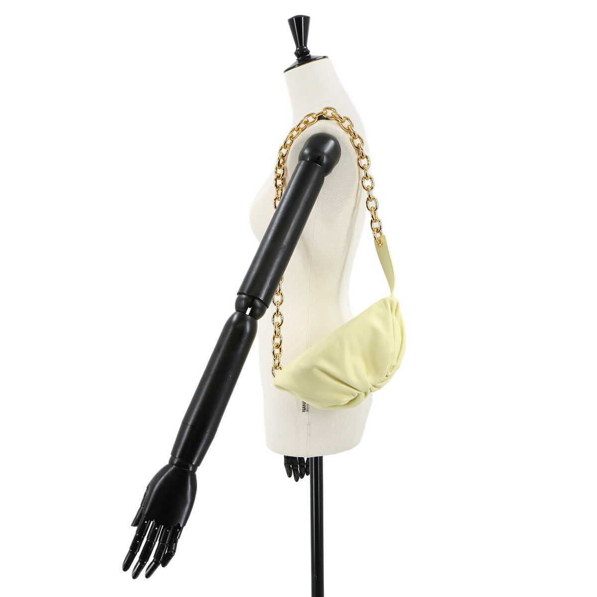 The Chain Pouch Body Bag Leather Yellow 651445 Purse