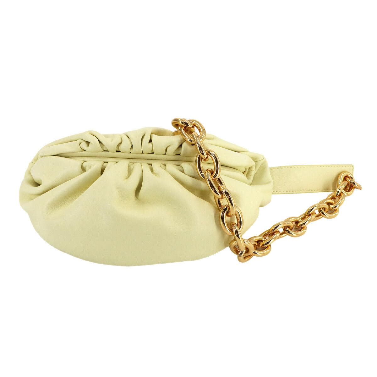 The Chain Pouch Body Bag Leather Yellow 651445 Purse