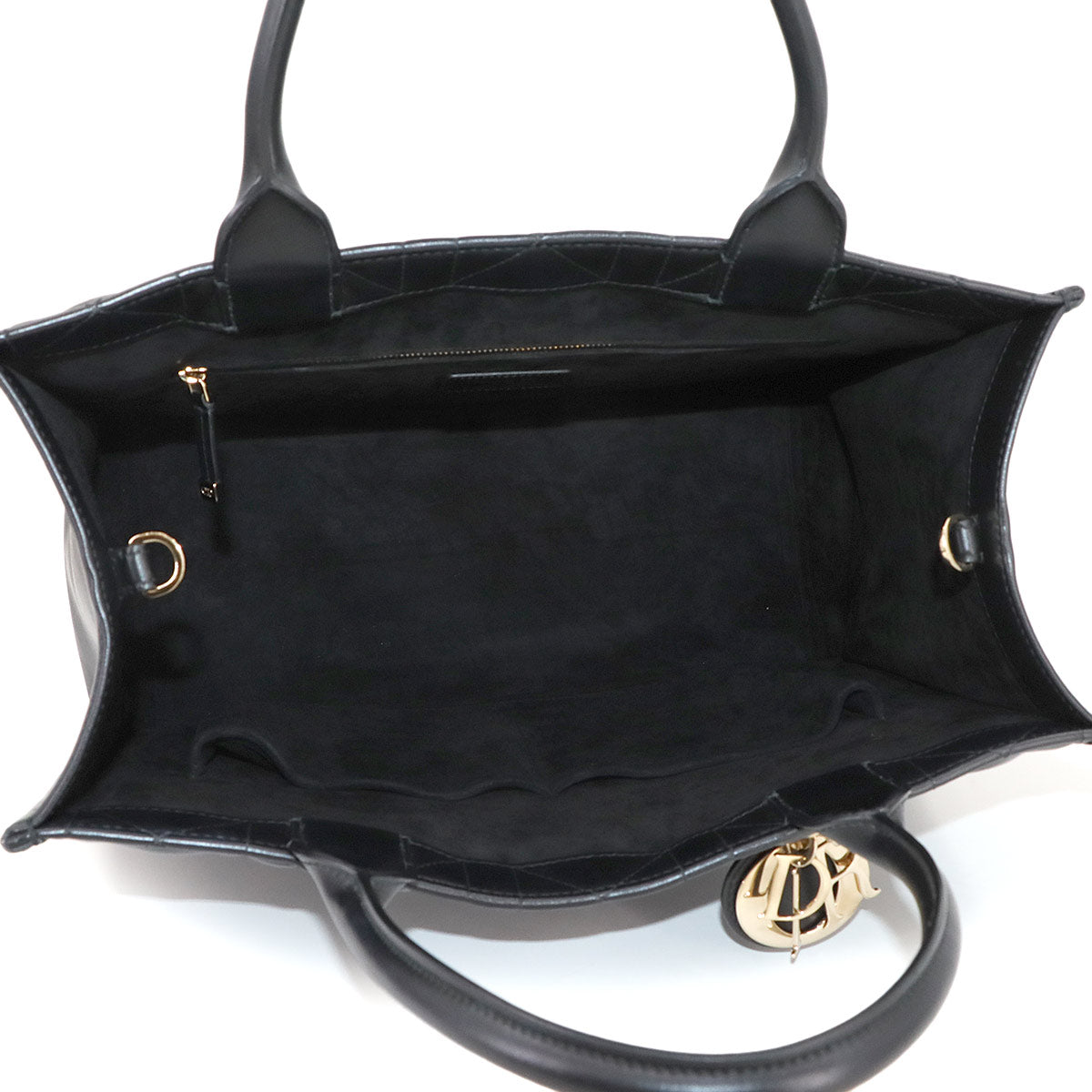 Macrocannage Book Tote Shoulder Medium Bag Leather Black