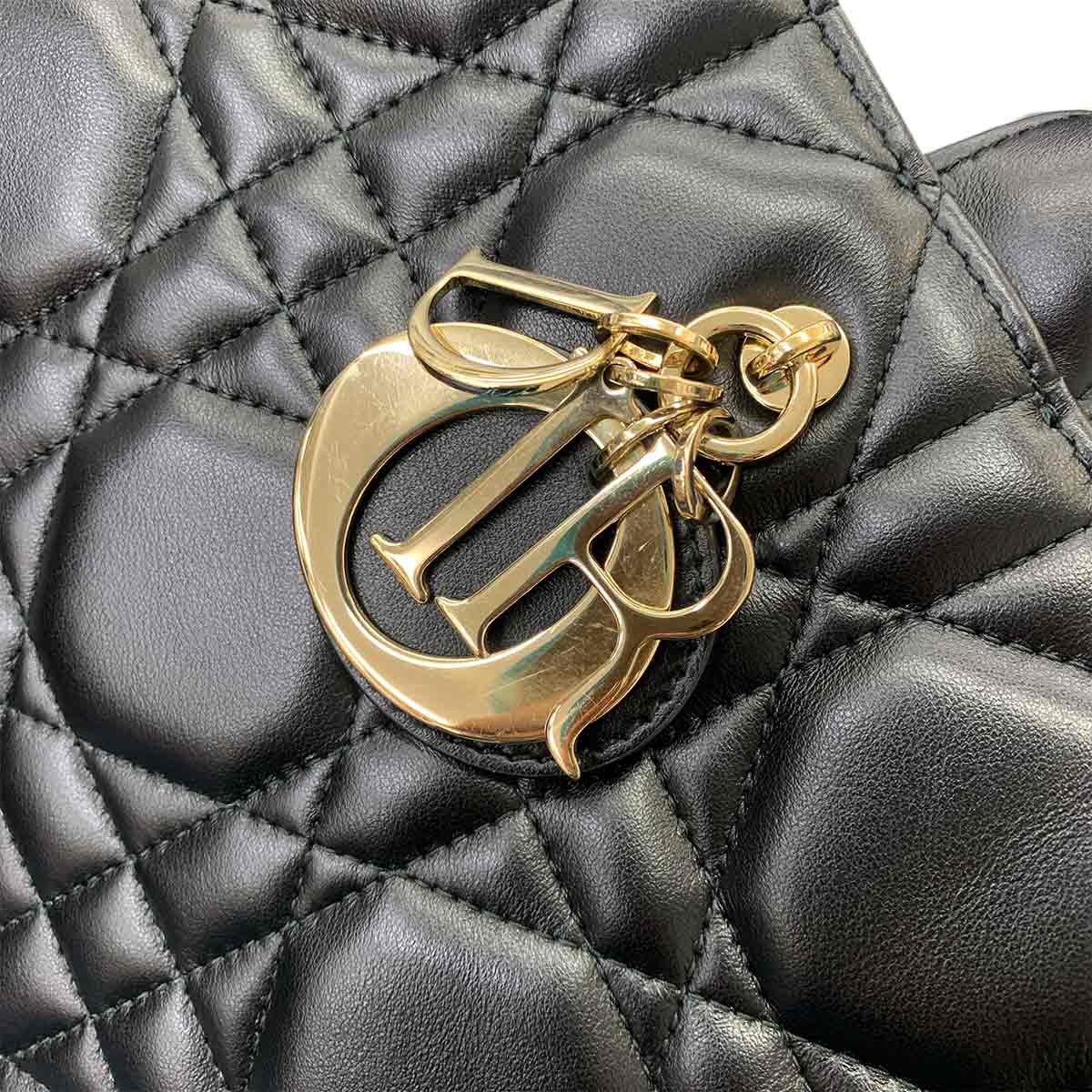 Macrocannage Book Tote Shoulder Medium Bag Leather Black