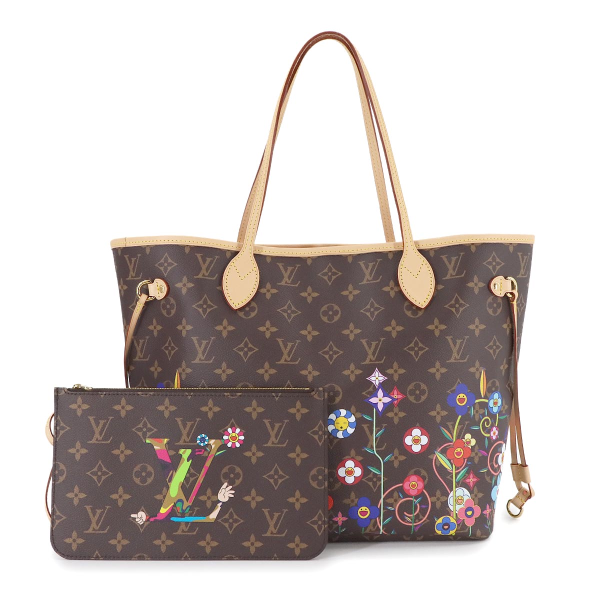 LOUIS VUITTON Monogram LVxYK Painted Dots Neverfull MM Tote Bag M46381