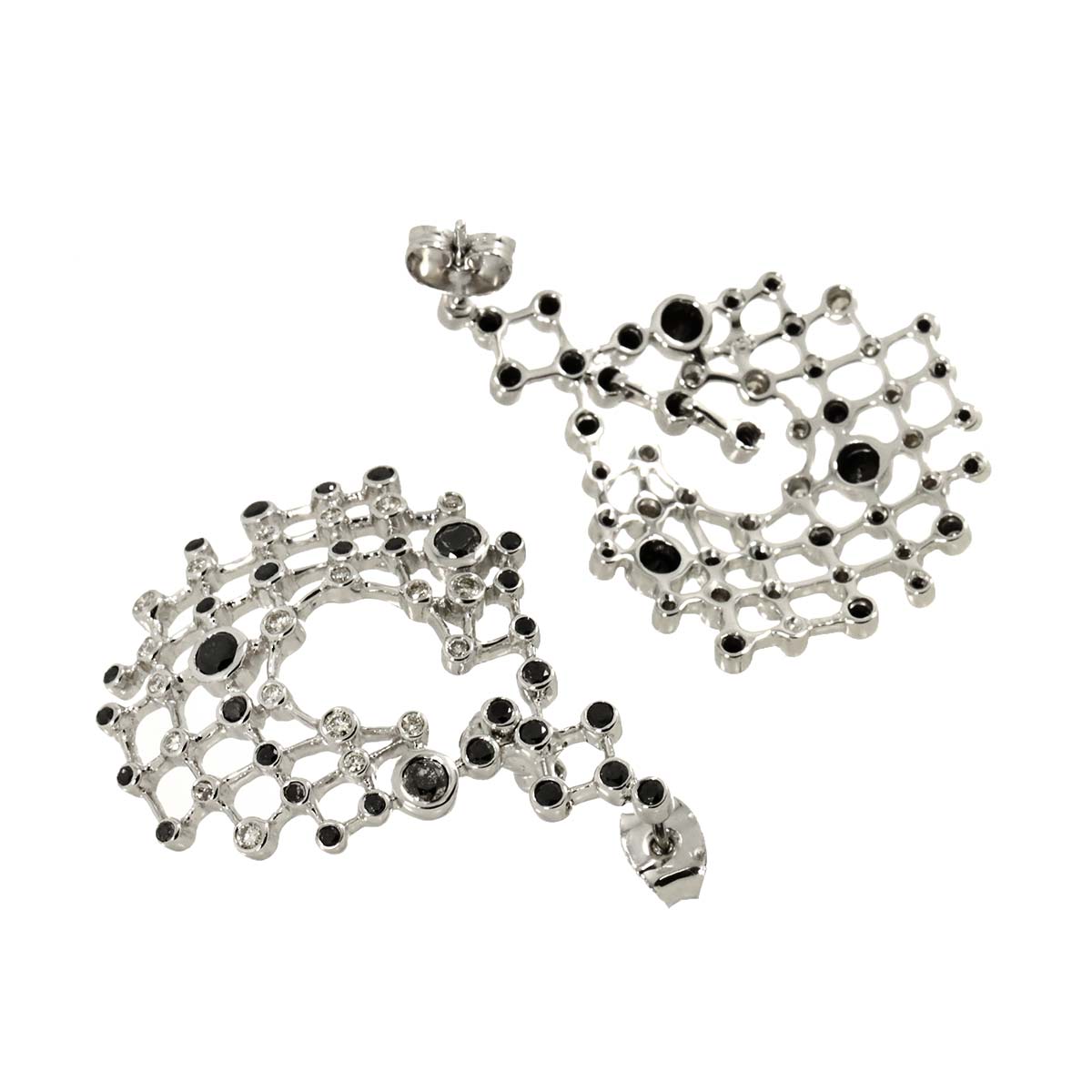 Diamond Earrings Pierced 18K K18 WG 750