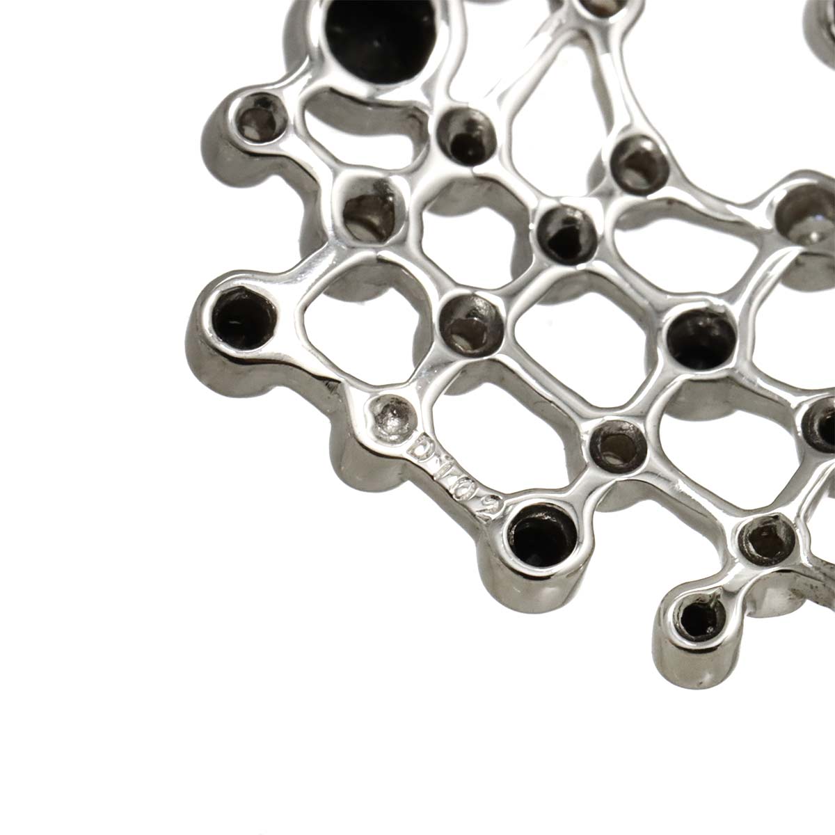 Diamond Earrings Pierced 18K K18 WG 750