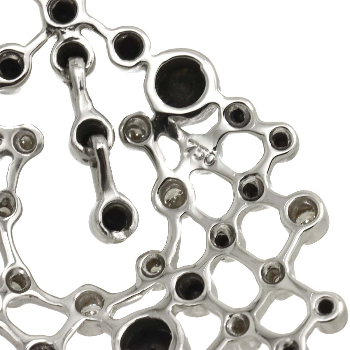 Diamond Earrings Pierced 18K K18 WG 750