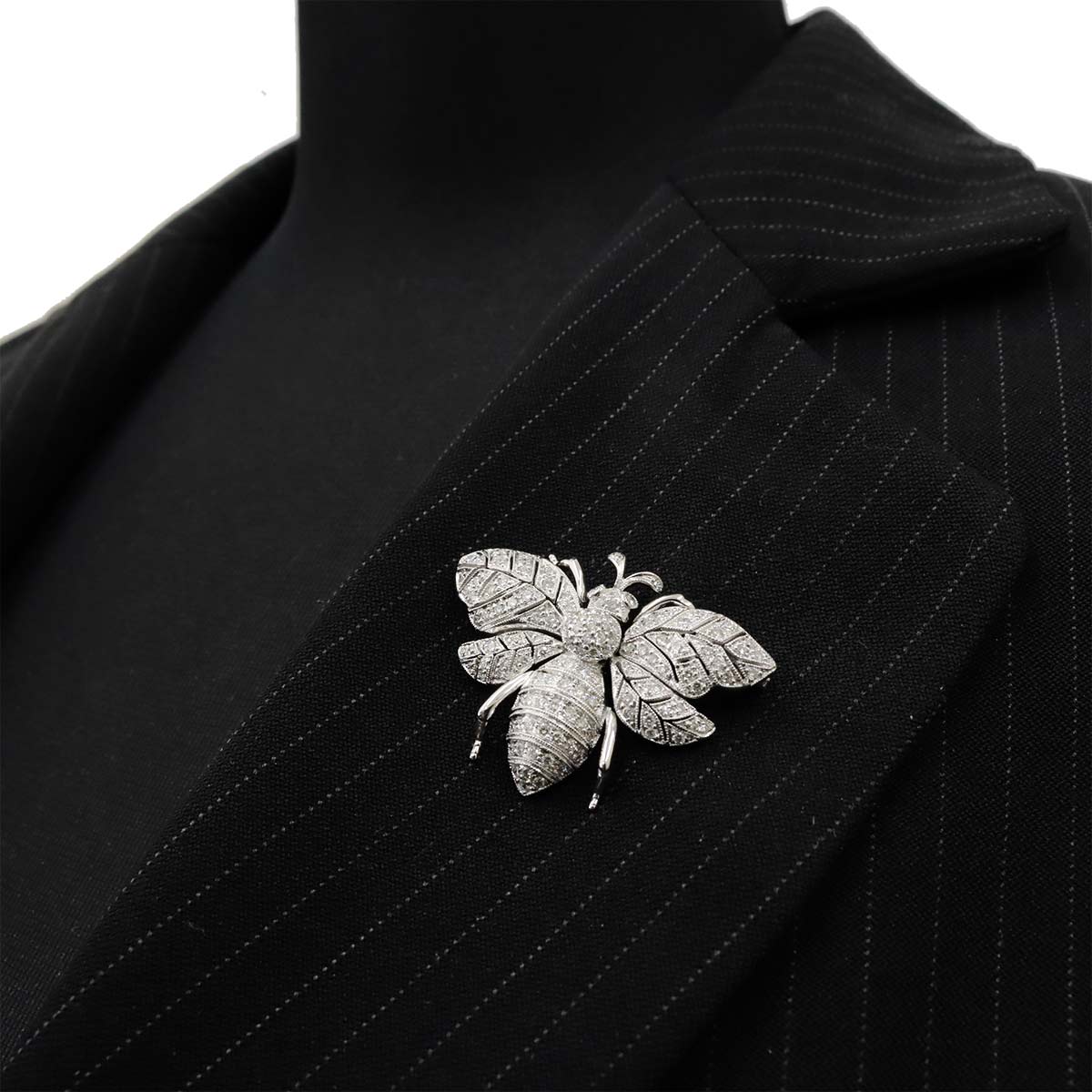 Diamond 1.30ct Brooch 18K WG White Gold 750