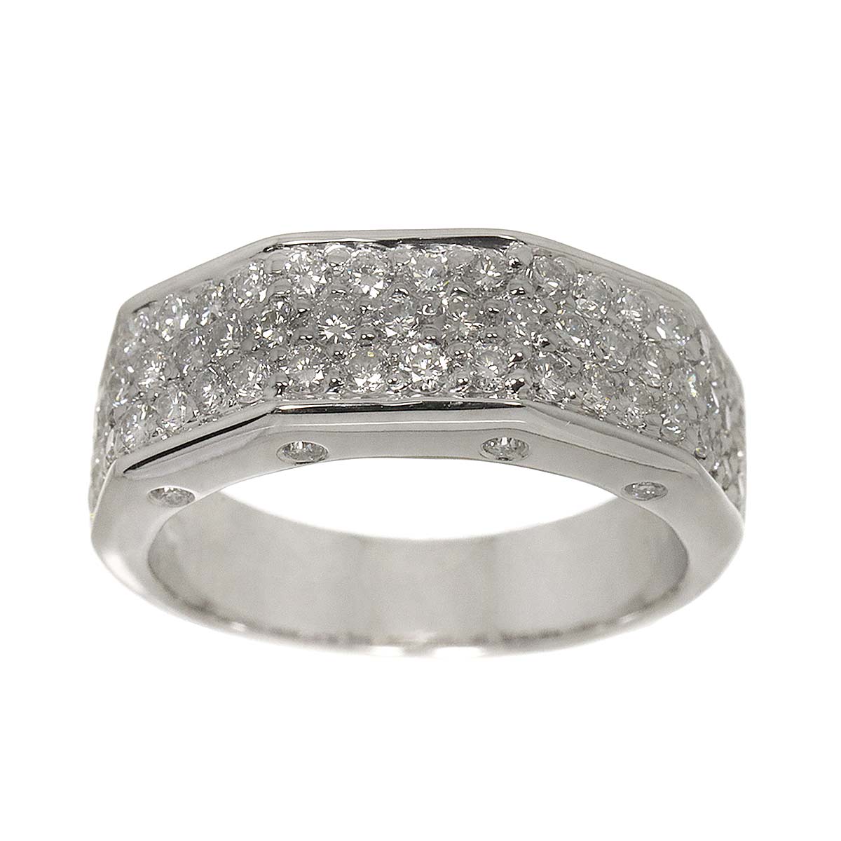 Diamond 0.90ct Ring 18K K18 WG White Gold size5.75-6(US)