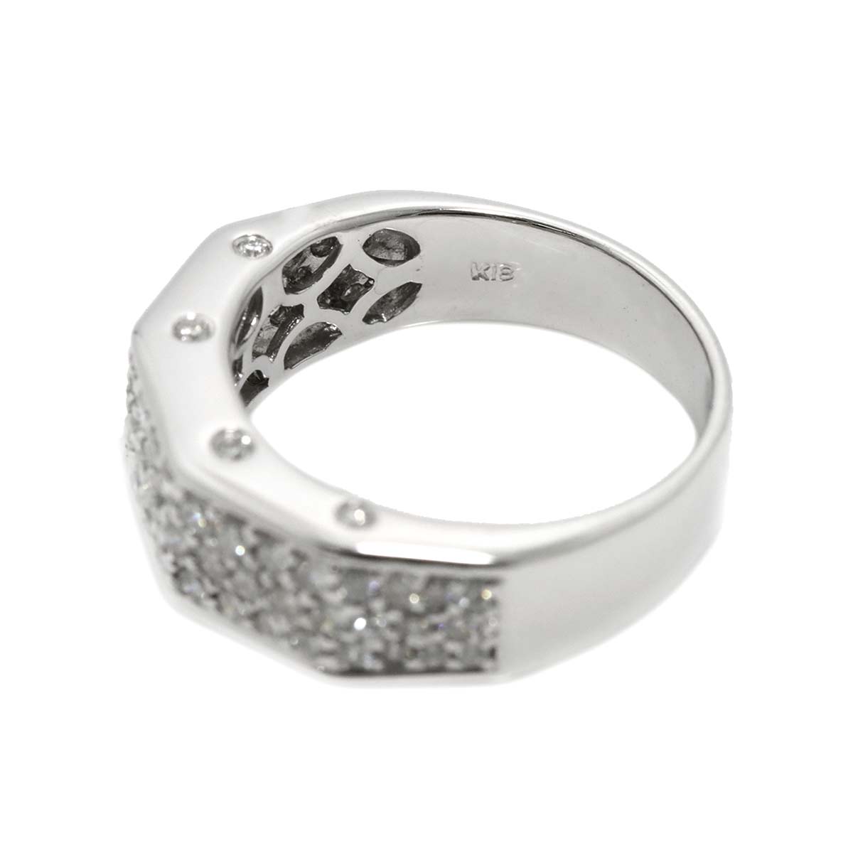 Diamond 0.90ct Ring 18K K18 WG White Gold size5.75-6(US)