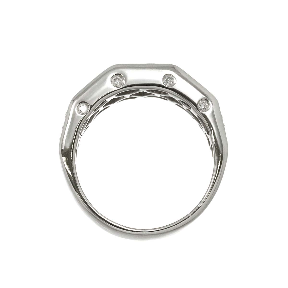Diamond 0.90ct Ring 18K K18 WG White Gold size5.75-6(US)