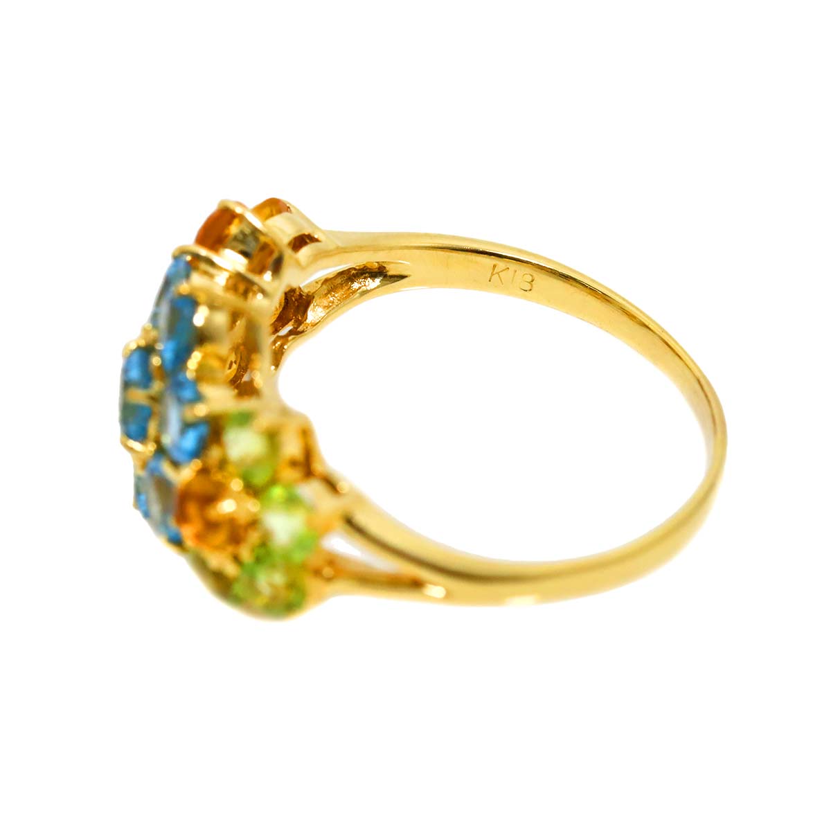 Multi Stone Ring 18K YG 750 Size7.25(US)