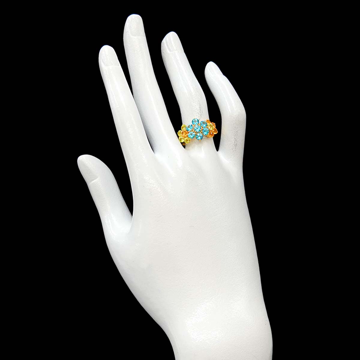Multi Stone Ring 18K YG 750 Size7.25(US)