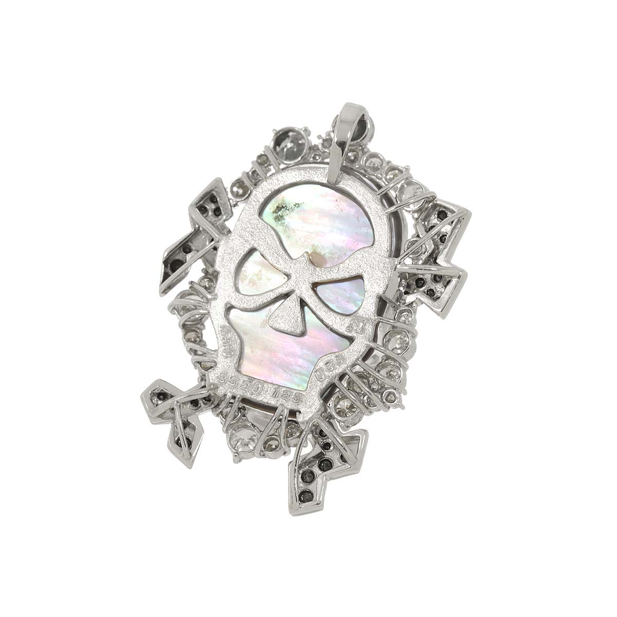 Quartz 35.20ct Shell Diamond 1.25ct/0.36ct Pendant Top Pt Platinum