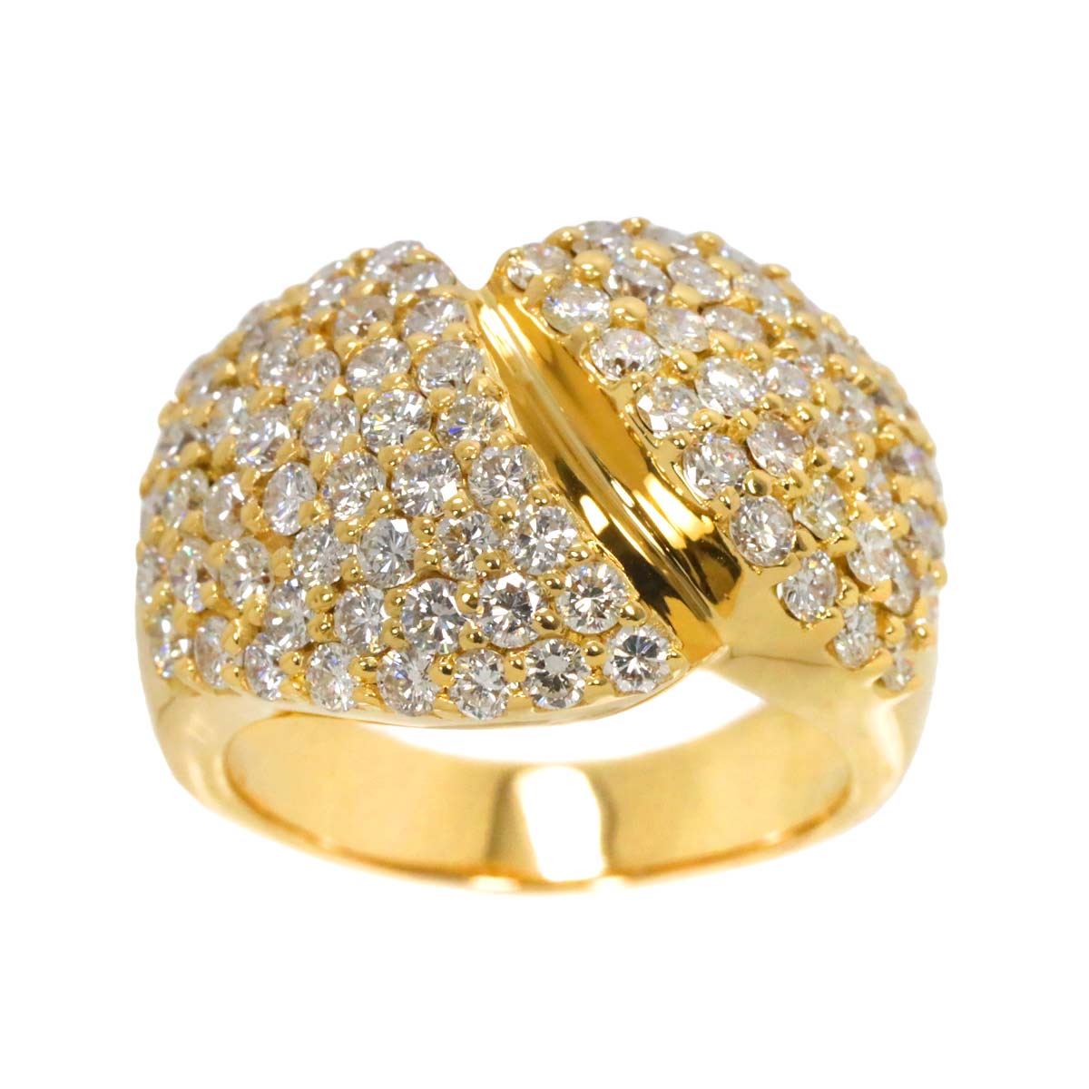Diamond 2.80ct Ring 18K YG Yellow Gold 750 6-6.25(US)