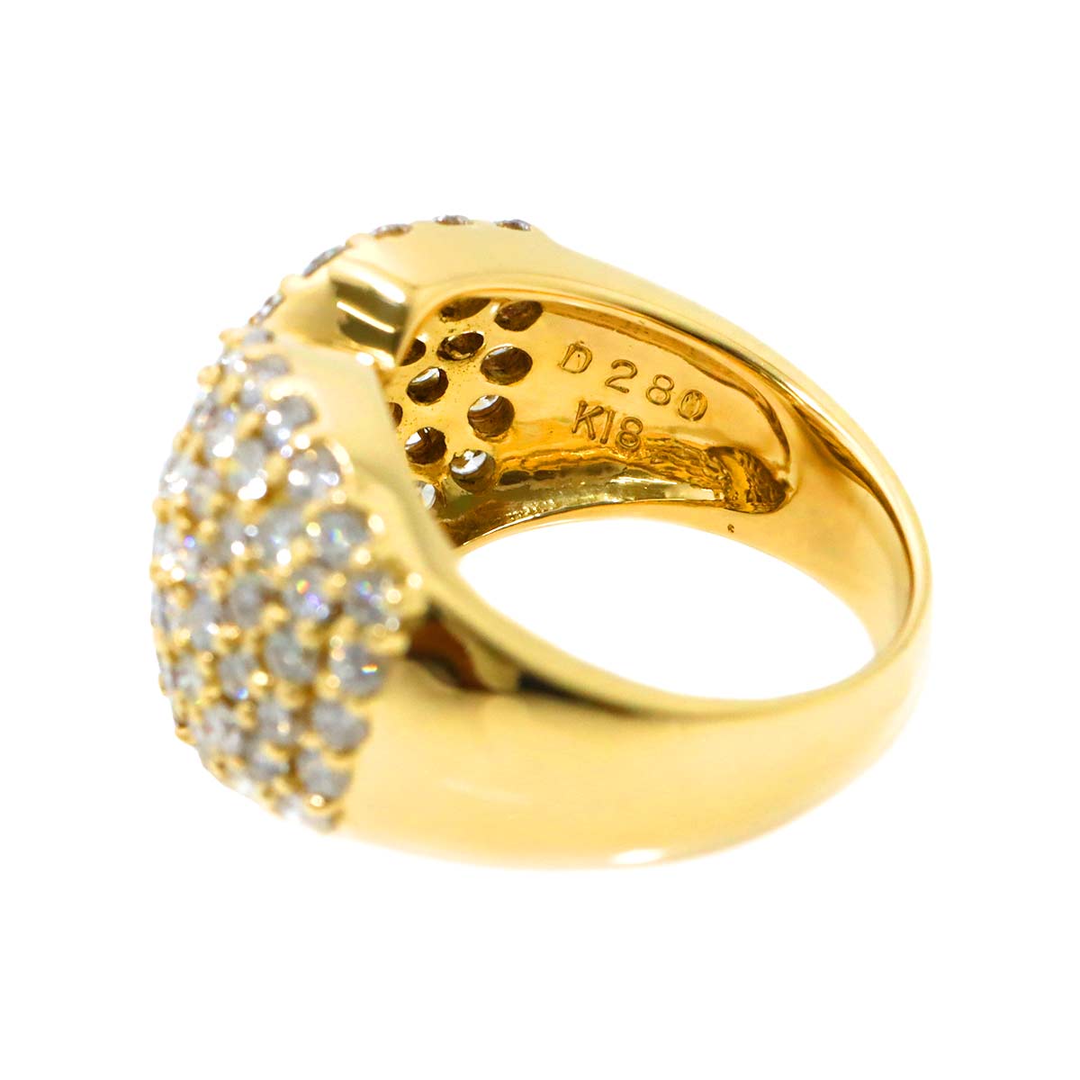 Diamond 2.80ct Ring 18K YG Yellow Gold 750 6-6.25(US)