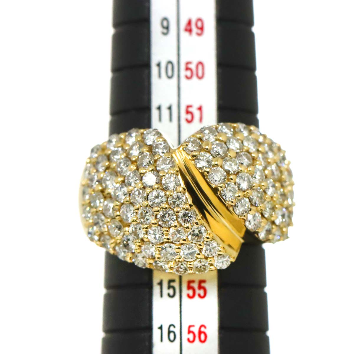 Diamond 2.80ct Ring 18K YG Yellow Gold 750 6-6.25(US)