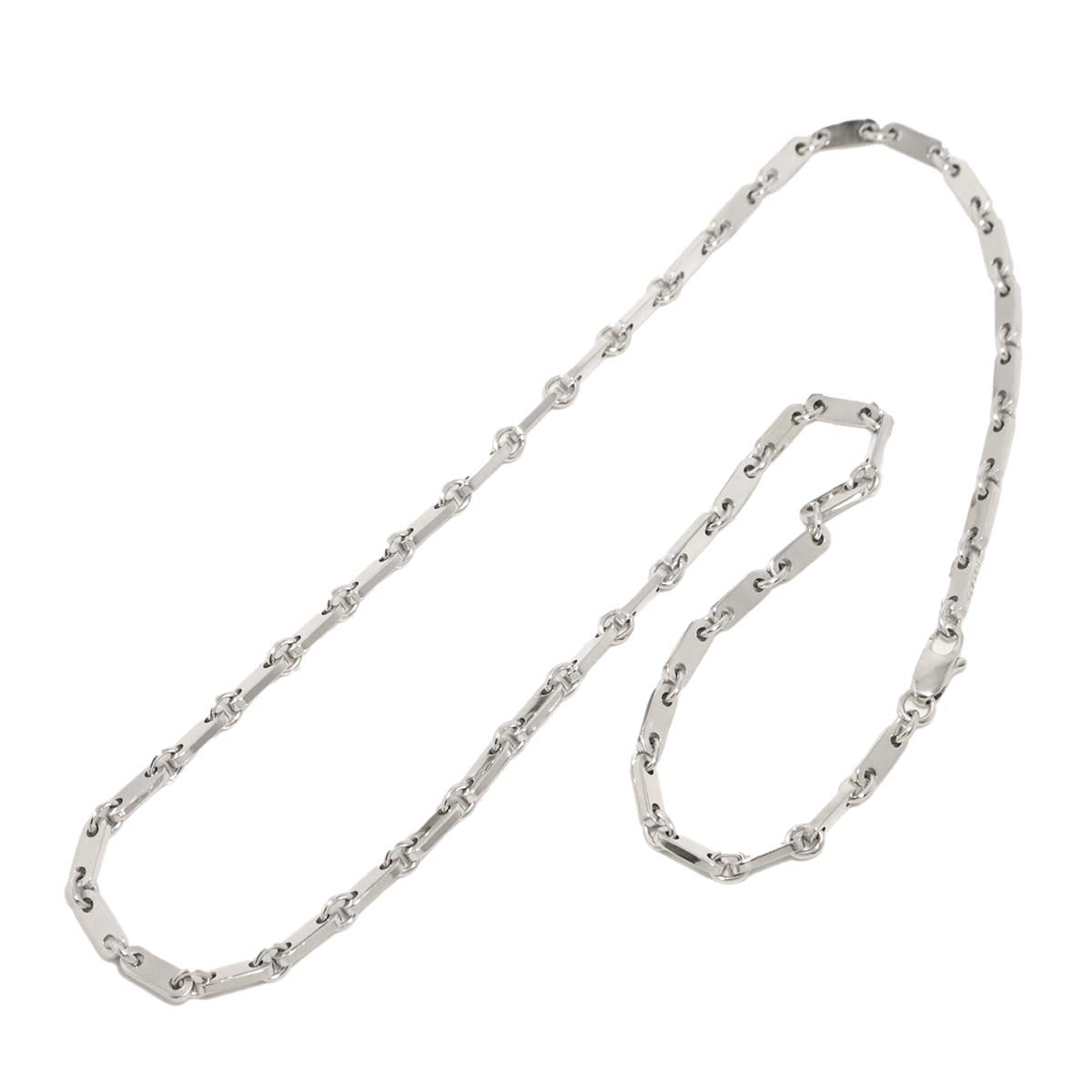 Figaro Necklace 18K White Gold 750