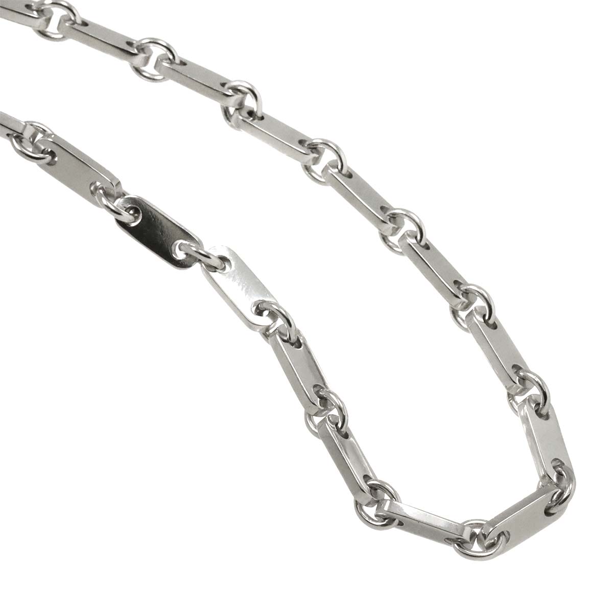 Figaro Necklace 18K White Gold 750