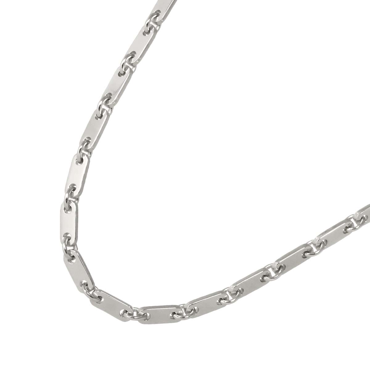 Figaro Necklace 18K White Gold 750